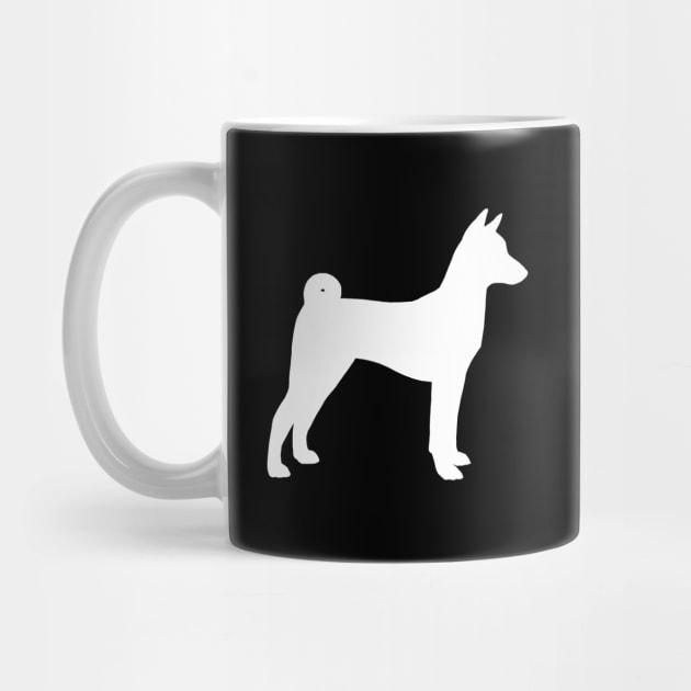 White Basenji Dog Breed Silhouette by Coffee Squirrel